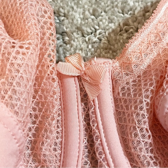 Parfait Quartz Pink Underwire Bra Sz 32K Full Figured Sexy Plunge Romina P5522 - Picture 8 of 14